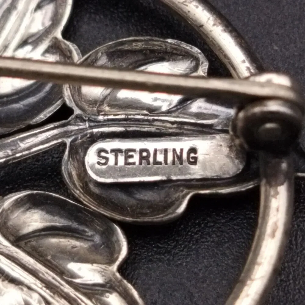 Vintage Sterling Silver Leaf Botanical Brooch Pin - Nature Inspired Jewelry